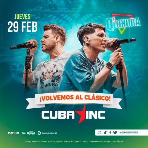 VOLVEMOS AL CLASICO - CUBA INC  - Qlokura - Tickets Online - Cordoba.