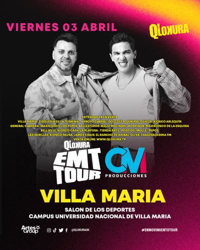 VILLA MARIA - Qlokura - Tickets Online - Cordoba.