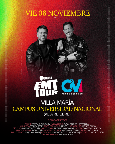 VILLA MARIA - AIRE LIBRE - Qlokura - Tickets Online - Cordoba.